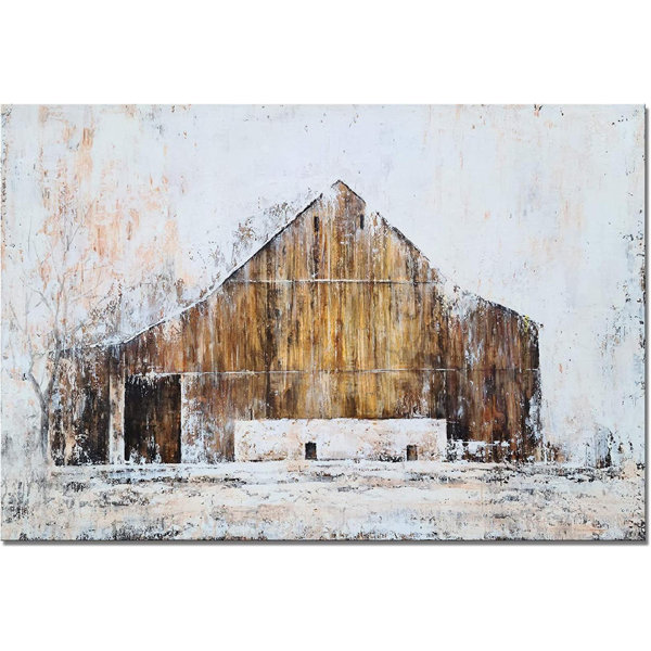 August Grove® Rustic Canvas Wall Art With Textured Paintings Con